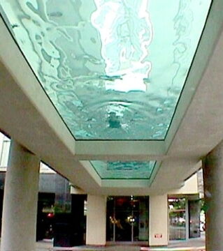 Swim while tons of passerbys check you out from below. This one is located in Vancouver, Canada.