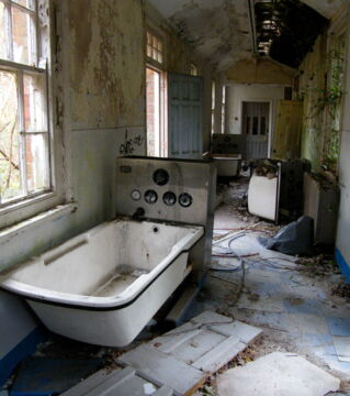 The old Hellingly Psychiatric Hospital in Sussex, England