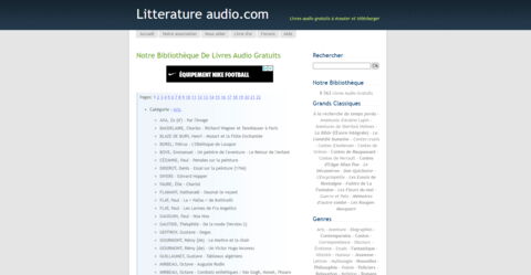 Le site Litterature audio.com