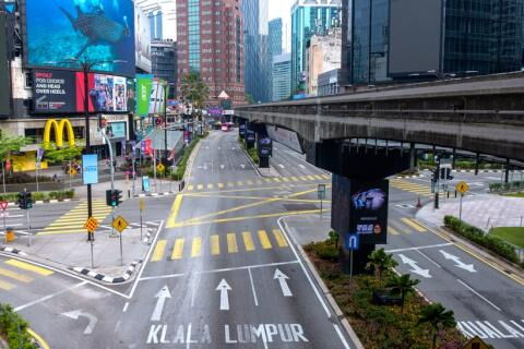 Die meistbefahrene Verkehrsader Kuala Lumpurs (Malaysia)