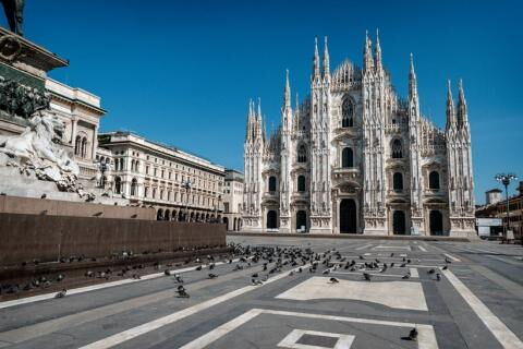 Die Piazza del Duomo in Mailand (Italien)