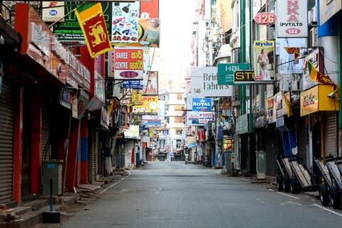 Eine Einkaufsstraße in Colombo (Sri Lanka)