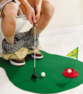 Nebenbeschäftigung beim Toilettengang: Das Kingwing Potty Potter Toilettengolf-Set sorgt für Abwechslung beim Toilettenbesuch