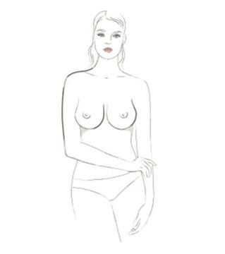 Tropfenförmige Brust: Sie ähneln der runden Brust, springen aber weniger hervor