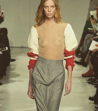 Calvin Klein invented this top that was made to look like it only had sleeves. Umm...no!
