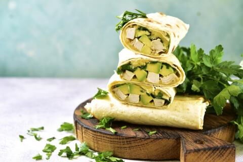 Avocado chicken wraps