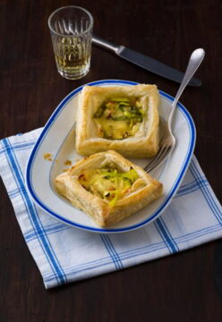 Delicious little leek puff pastries
