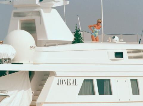 Lady Di on holiday on the ‘Jonikal' just off Saint-Tropez in France in July 1997
