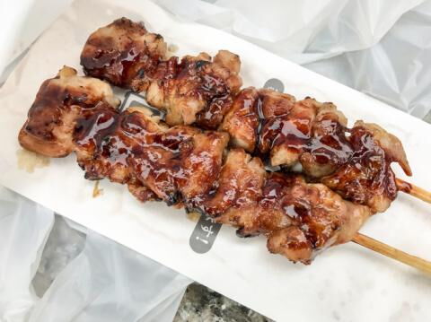 Teriyaki chicken skewers
