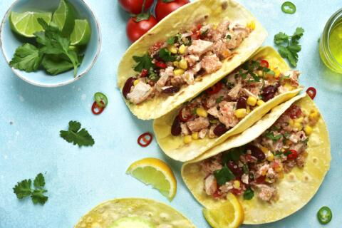 Tex Mex-style chicken tacos