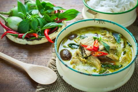 Thai-style green chicken curry