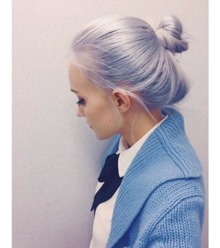 We just love this colour - it's more on the greyish blue side.