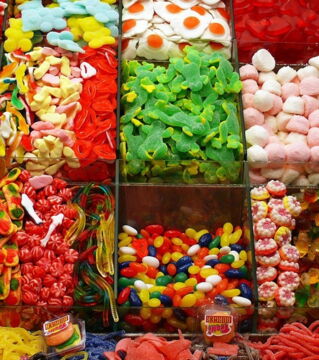 Jelly candies: This one is pretty evident, most candies are artificially dyed. Jelly sweets are naturally clear and transparent but additional flavouring and food dye is added during the process.