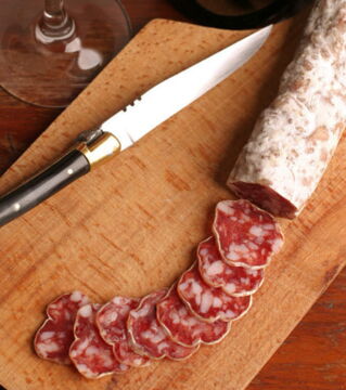 Sausages: Dry-cured sausages are actually brown in colour but turn extra bright during the fermentation process.