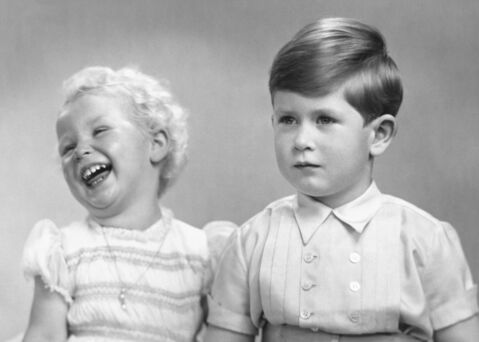 Princess Anne and Prince Charles in 1952