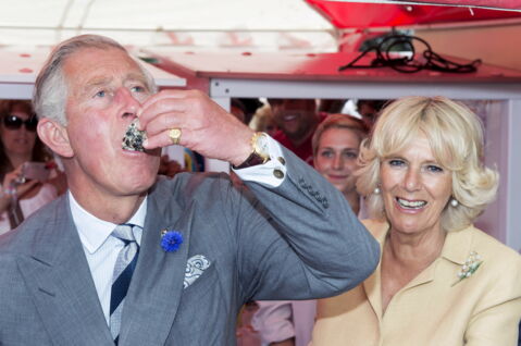 King Charles enjoying oysters