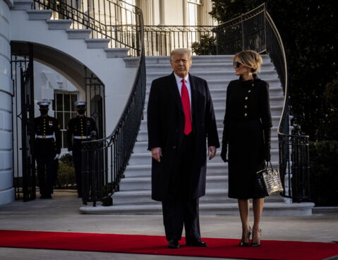 2021 - Dressed in black when leaving the White House