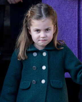 Princess Charlotte with a worried face