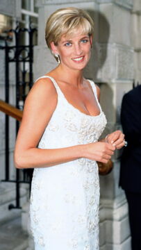 Princess Diana's blue eyes certainly pop when she's wearing white
