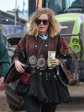 Adele attends the Glastonbury Festival