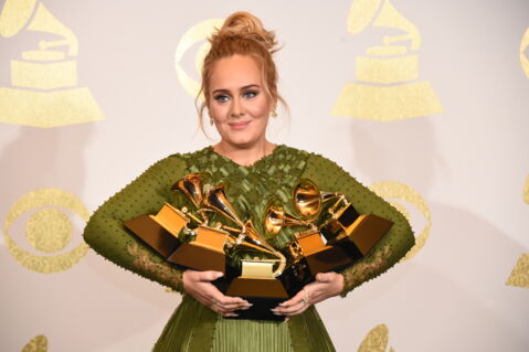 Adele attends the 59th Annual Grammy Awards