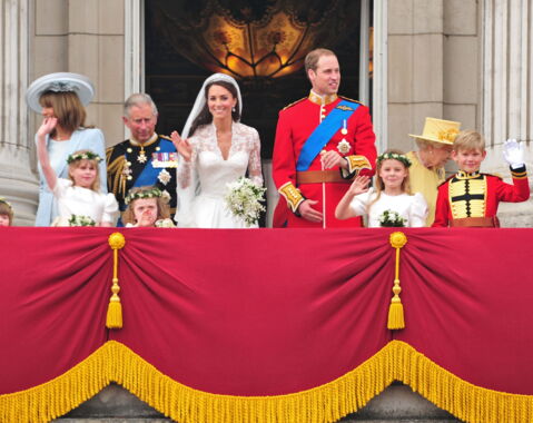 Prince Charles on Buckigham Palace balcony alongisde the newly-wed Prince William and the Duchess of Cambridge, Kate Middleton.
