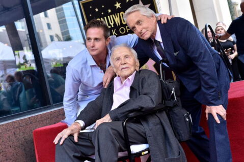Kirk Douglas, Michael Douglas, and Cameron Douglas