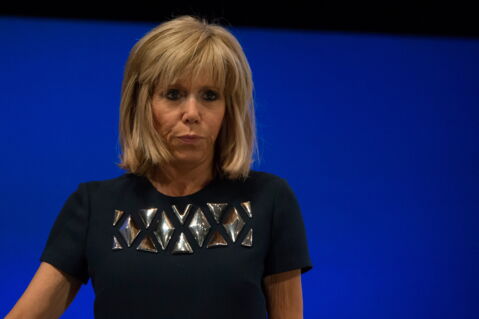 Brigitte Macron at a political meeting in 2016