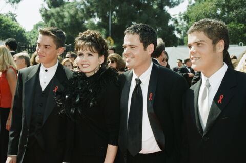 Marie Osmond with sons Michael Blosil, Donny Osmond, and Brandon Osmond