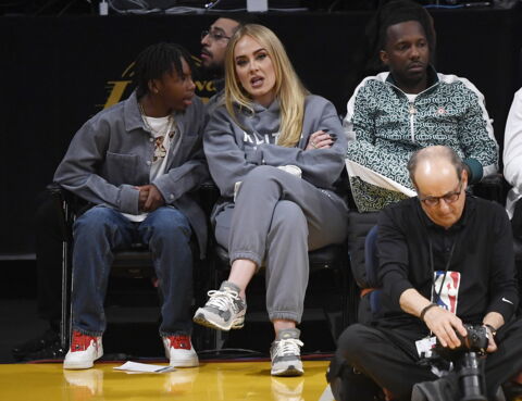 Adele attends the NBA 2023 Playoffs