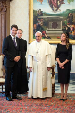 Sophie and Justin met the pope
