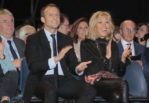 The Macrons at a political meeting in 2016