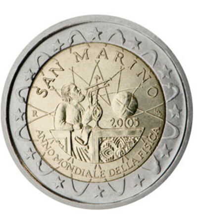 Le 2 euros de San Marin - Une pièce commémorative frappée en 2005 à 130 000 unités. Sa valeur est d'environ 120 euros
