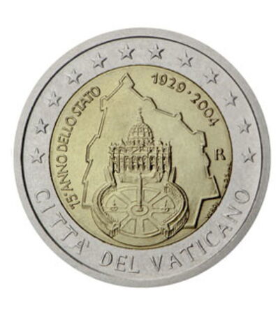 Le 2 euros du Vatican - Cette pièce mise en circulation en 2004 à l'occasion des 75 ans de la cité n'a été tirée qu'à 85 000 exemplaires. Sa valeur taquine les 100 euros selon les collectionneurs.