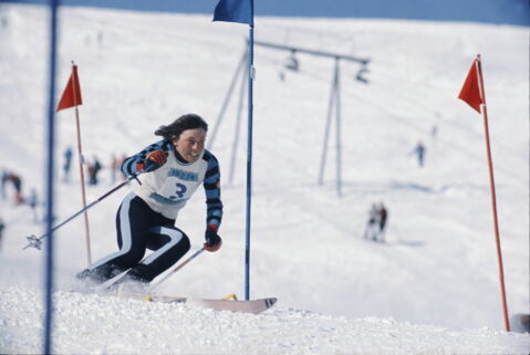 Hier tritt Mittermaier bei den Weltmeisterschaften in St Moritz an.