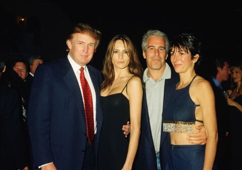 Donald und Melania mit Jeffrey und Ghislain (2000)