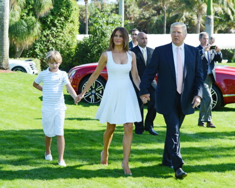 2015: Donald Trump mit seinem jüngsten Sohn Baron