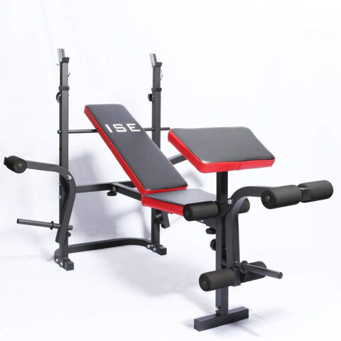 Le banc de musculation multifonction ISE est réglable de plusieurs manières. Aux supports pour haltères s'ajoutent un dossier pliable, 2 curlers pour les bras ainsi qu'une assise en mousse. Prix : 105,99 euros au lieu de 159,99.