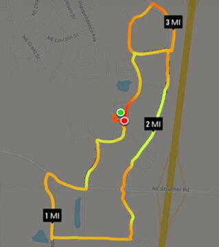 Ici, le premier Dick Run de Claire. Pour Thanksgiving en 2015, Claire s'est perdue lors de son footing. La forme de sa course l'a inspirée pour la suite.