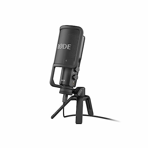 Image de RØDE NT-USB Microphone USB à condensateur polyvalent de qualité studio avec filtre anti-pop et trépied pour le streaming, les jeux, les podcasts, la production musicale