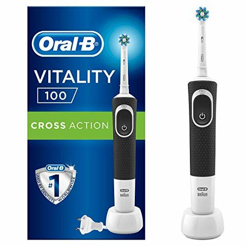 Image de Oral-B Vitality 100 Brosse À Dents Électrique Rechargeable, 1 Manche Noir, 1 Brossette CrossAction