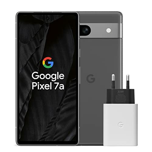 Image de Google Pixel 7a et chargeur – Smartphone Android 5G débloqué avec objectif grand angle et 24 heures d'autonomie – Charbon