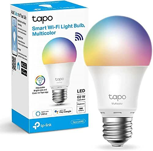 Image de Tapo Ampoule Connectée WiFi, Ampoule LED E27 Multicolore 2500K-6500K, Dimmable 8.7 W 806Lm, Compatible avec Alexa et Google Home, Commande Vocale, Economie d'énergie, Tapo L530E
