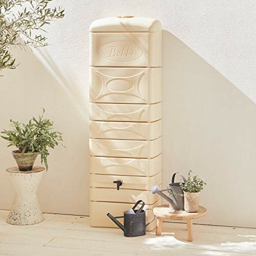 Image de Alice's Garden - Récupérateur d'eau Mural Chastang 300L Beige avec kit raccord chéneau Inclus