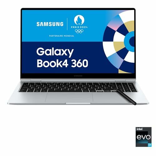 Image de Samsung Galaxy Book4 Pro 360 Ordinateur portable 16'', Intel Evo Edition –Intel Core Ultra 7, 155H 16Go RAM 512Go SSD Intel ARC Graphics, Gris Anthracite, Clavier AZERTY FR