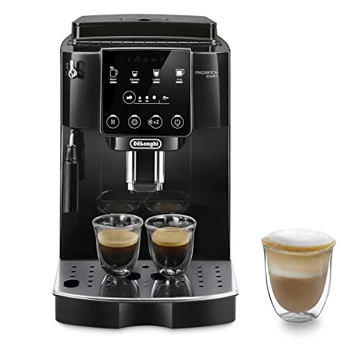 Image de De'Longhi Magnifica Start ECAM220.22.B, Machine à Café Automatique avec Buse à Lait, Machine à Espresso à Grains avec 4 Recettes Personnalisées, Panneau de Commande Soft-Touch, 1450W, Noir