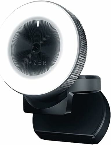 Image de Razer Kiyo - Caméra de Streaming avec éclairage Circulaire (Webcam USB, vidéo HD 720p, 60 FPS, Compatible avec Le Logiciel Open Broadcaster, Xsplit, autofocus, Clip caméra, Connexion trépied) Noir