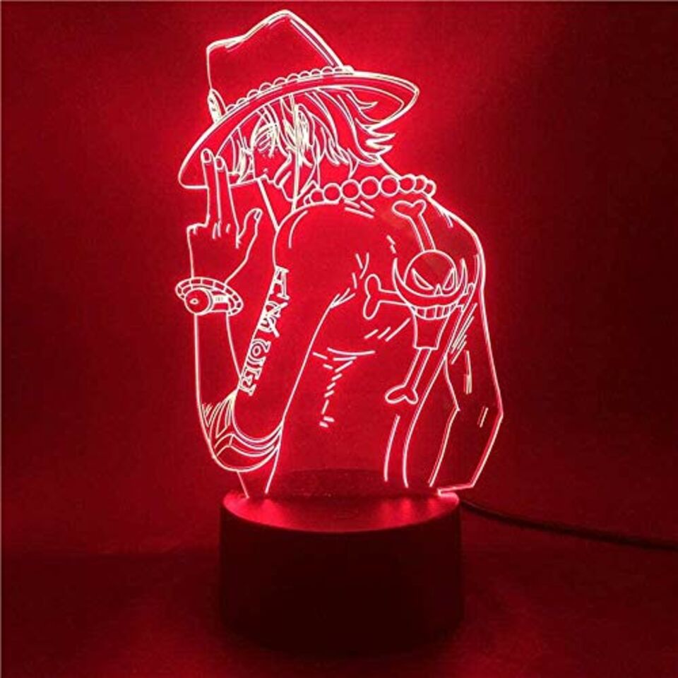 Acheter Une pièce groupe Led veilleuse pour enfants chambre décor japonais  Anime une pièce équipe 3d lampe cadeau Cool lampe de Table de chevet